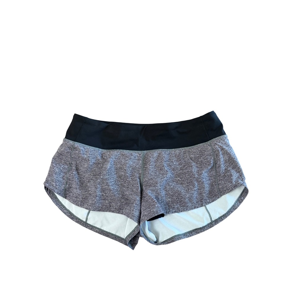 Lululemon Speed Up Mid Rise Short 2.5 Heathered Black Gray Womens Size 6